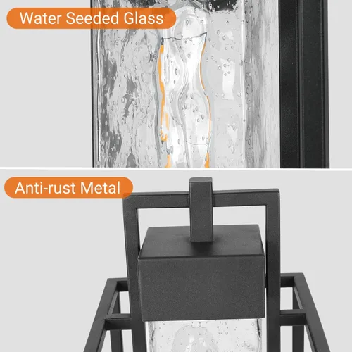 Vista 5 de 18" H Lámpara de poste al aire libre de atardecer hasta el amanecer 120V cableada, lámpara de poste de aluminio impermeable con base de montaje