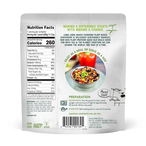 Vista 2 de Loma Linda - Paquetes completos de solución de comida a base de plantas (tazón de chipotle del suroeste (10 onzas), paquete de 6
