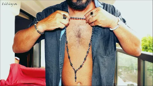 Vista 5 de Liliya Jewelry Collar de cuentas de labradorita para hombre, hecho a mano, estilo Y con piedras preciosas auténticas, colgante de cristal curativo