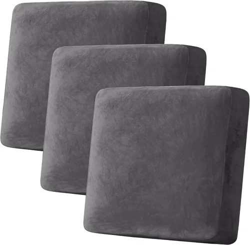 Vista 185 de H.VERSAILTEX Funda de cojín elástica de terciopelo para sofá, funda de cojín de felpa para cojines de silla, protector de muebles, cojín de asiento