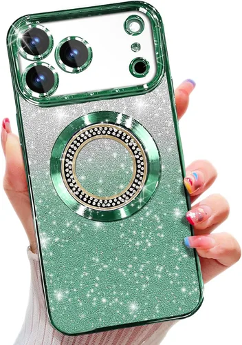 Vista 243 de Misscase Funda magnética con purpurina para iPhone 11 compatible con MagSafe, protección completa, delgada, a prueba de golpes, antiarañazos