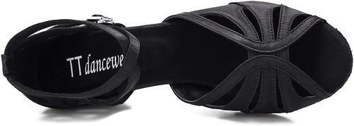 Vista 6 de TTdancewear Zapatos de baile para mujer, tacón bajo, zapatos de baile de salón de salsa, zapatos de baile latino, zapatos de baile cubanos de 1.5