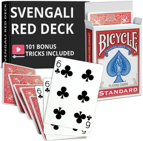 Vista 22 de Ted's Sterling Magic Precision Red Rider Back Bicycle Mazo Svengali con Instrucciones para 100+ Trucos (2 de Tréboles)