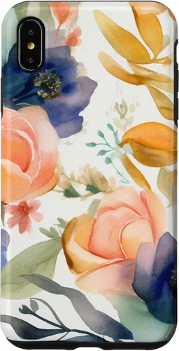 Vista 7 de iPhone 12 mini lindo pastel floral acuarela rosa azul mujeres patrón flor caso