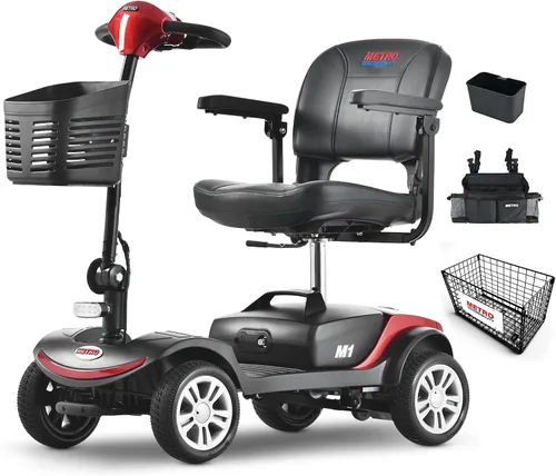 Vista 14 de Metro Mobility Patinetes eléctricos de movilidad de 4 ruedas para adultos, capacidad de 300 libras, scooter plegable de movilidad para personas