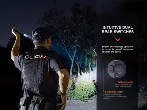 Vista 3 de Fenix PD36R Pro - Linterna táctica LED recargable de 2800 lúmenes, cordón all-01 con cable de carga EdisonBright estuche de transporte