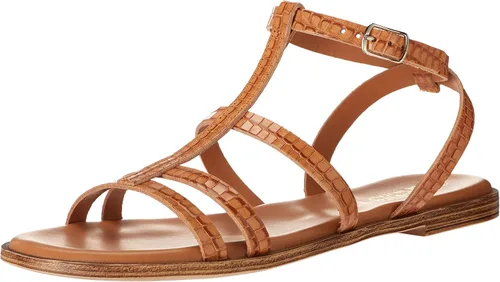 Vista 17 de Bella Vita - Sandalias de tacón de bloque para mujer Piel italiana de cocodrilo negra