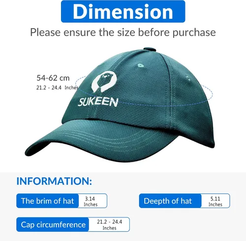 Vista 6 de Sukeen Lightweight Cooling Hat Unisex, Quick Dry Sun Hats for Men, Adjustable Workout Hats Cooling Baseball Cap for Men Women