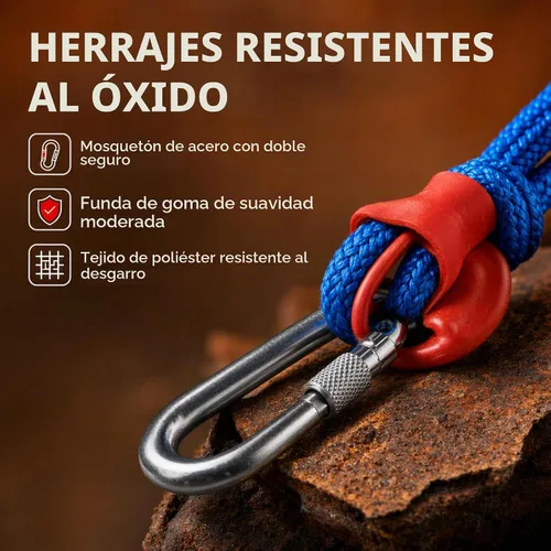 Vista 5 de Cuerda de pesca magnética con mosquetón, fuerza de 1200 libras, 1/3 pulgada