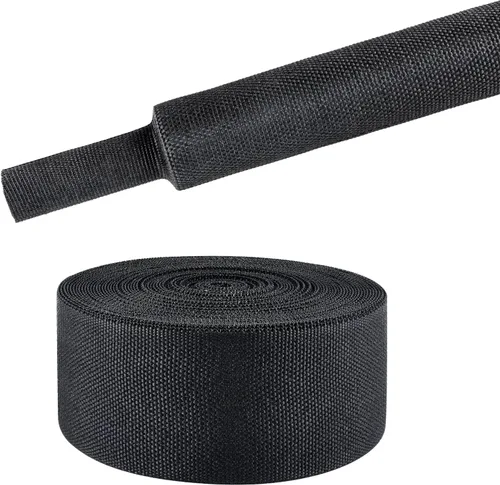 Vista 18 de Tubo de tela trenzada termorretráctil 2 en 1, ajuste ideal para manguera/cable/alambre de forma irregular (1-1/8 pulgadas, 14 pies)