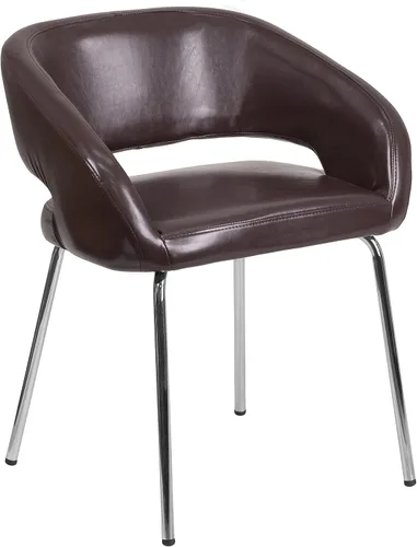 Vista 3 de Flash Furniture Silla de recepción lateral de LeatherSoft gris contemporánea serie Fusion