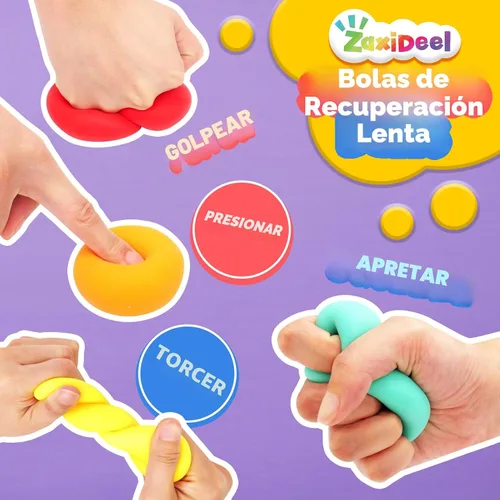 Vista 7 de Bolas estrujables para el estrés para niños, paquete de 24 juguetes para aliviar la ansiedad, premios en el aula, regalos de fiesta, juguetes a