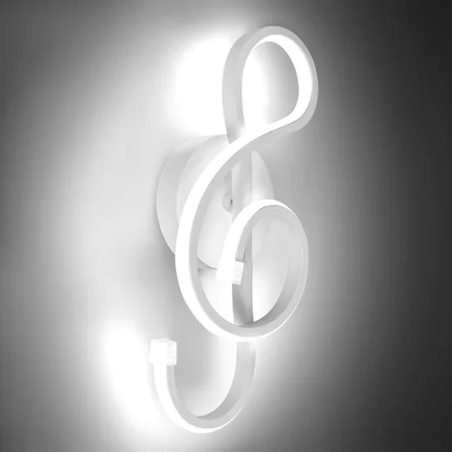 Vista 12 de XEYOU Lámpara de pared moderna de 22 W, lámpara de pared LED creativa para interiores, símbolo musical, decoración artística, lámpara de pared