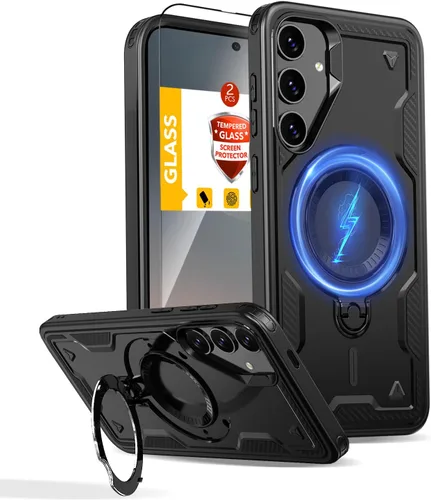 Vista 95 de Funda magnética para Google Pixel 9 Pro XL compatible con cargador inalámbrico MagSafe, para Pixel 9 Pro XL con soporte de 360° + 2 protectores