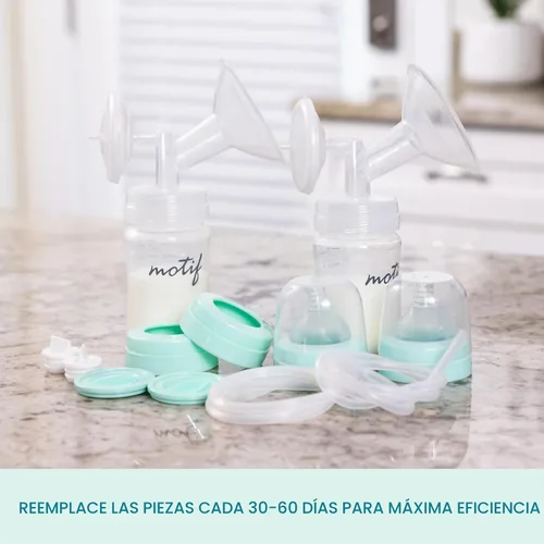 Vista 3 de Motif Medical Luna - Piezas de repuesto para extractor de leche, kit de reabastecimiento con recipientes de almacenamiento de leche, tapas