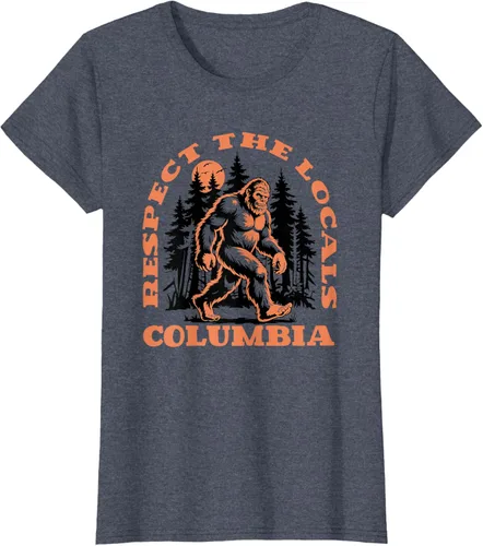 Vista 20 de Columbia Bigfoot Respect the Locals - Camiseta retro Sasquatch