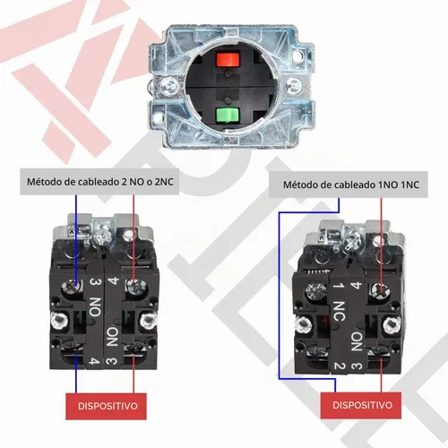 Vista 6 de APIELE Interruptor de botón de parada de emergencia hongo rojo NC de 22 mm 600 V 10 A XB2-01ZS