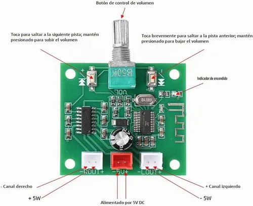 Vista 3 de Mini amplificador DIY Kit de 2.0 canales 2X5W Módulo amplificador de potencia DC 5V PAM8403 Amplificador añadir TP4056 módulo de carga y altavoz AMP
