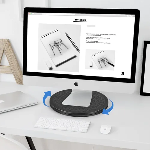 Vista 4 de Lazy Susan - Juego de 2 soportes giratorios giratorios de 10 pulgadas con rodamientos de bolas de acero para monitores de pantalla plana