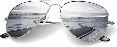 Vista 39 de KALIYADI Classic Aviator Sunglasses for Men Women Driving Sun glasses Polarized Lens UV Blocking Negro