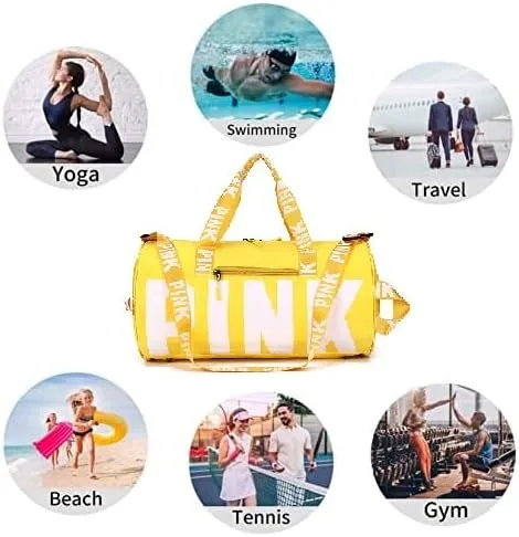 Vista 7 de Bolsa de gimnasio deportivo de gran capacidad con bolsillo húmedo y compartimento de almacenamiento para zapatos para hombres y mujeres, ligera