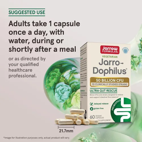 Vista 7 de Jarrow Formulas Jarro-Dophilus Ultra Gut Rescue - 50 mil millones de UFC por porción - Probióticos restauran, protegen y mantienen la flora