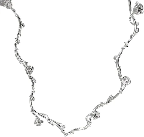 Vista 22 de Collar minimalista con cadena irregular Y2k para uso diario, versátil, joyería de moda para mujer, plata Dorado-1