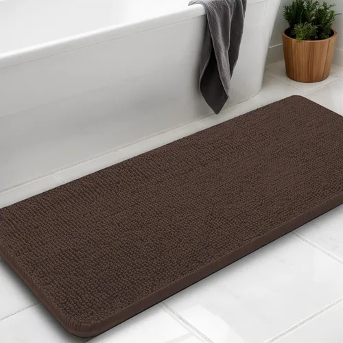Vista 12 de Alfombras de baño en forma de U, alfombras de baño de felpilla súper absorbentes y respaldo antideslizante de PVC fuerte para inodoros, lavables a