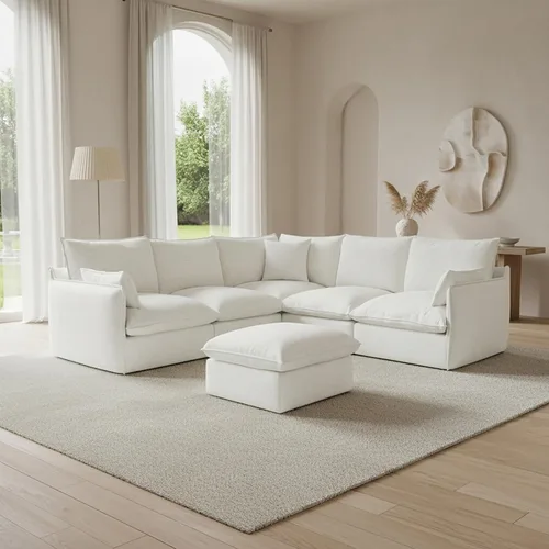 Vista 28 de Sofás modulares de 69.2 pulgadas para sala de estar, respaldo alto impermeable, sofá modular con relleno de plumón, sofá biplaza convertible