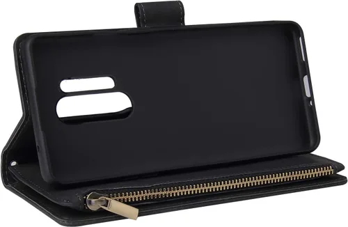 Vista 2 de Asuwish Funda compatible con OnePlus 8 Pro One Plus 8Pro 5G, protector de pantalla de vidrio templado y funda de cuero con tapa para tarjetas