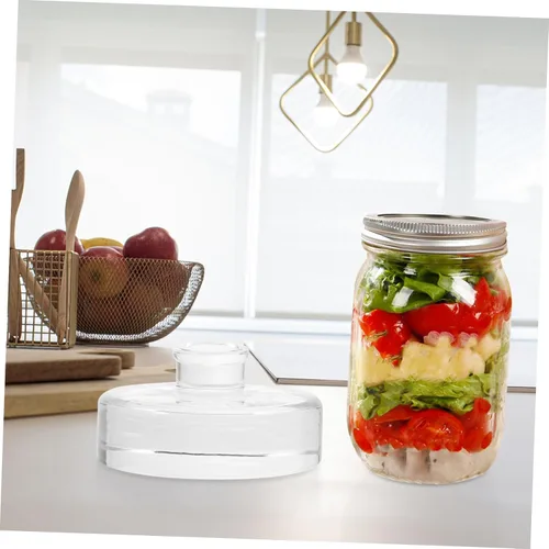 Vista 4 de UPKOCH Tarro de fermentación de vidrio con tapas de fermentación de tarro de pepinillo con mango de fácil agarre para frascos de boca ancha