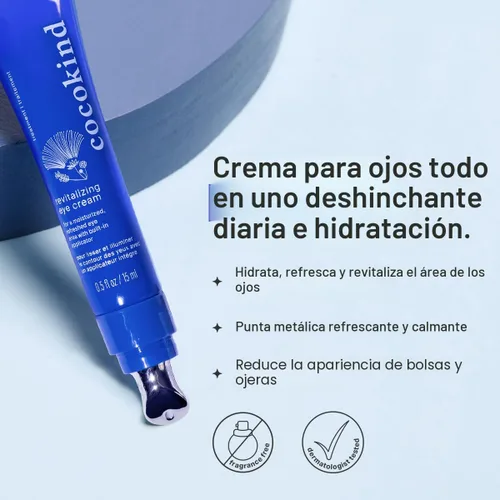 Vista 2 de Cocokind Crema revitalizante para ojos, desinfla y reduce las líneas finas y las arrugas, crema para un área de ojos más firme y brillante