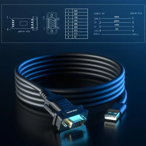 Vista 9 de Cable USB a RS232 Serie DB9 Macho, Pack de 2
