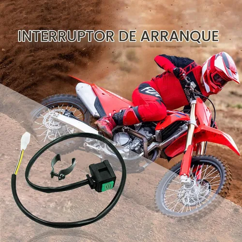 Vista 2 de Interruptor universal de manillar para arranque de motor de motocicleta ATV UTV, botón verde