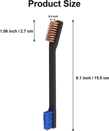 Vista 4 de Raiseek Juego de cepillos de limpieza para armas de 10 unidades, cepillos de cerdas de latón y nylon de doble punta multifuncionales