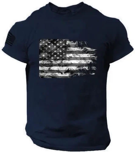 Vista 25 de Camisetas de verano para hombre, estilo casual, ajustado, manga corta, de algodón, patriótica, de Estados Unidos, con bandera americana, camiseta