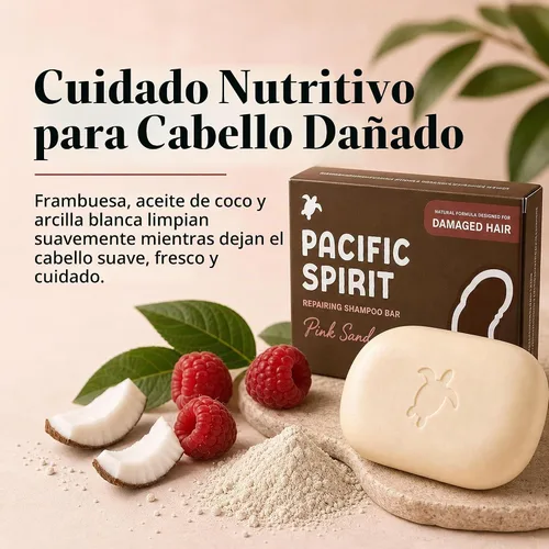 Vista 3 de Barra de champú para cabello dañado, teñido y normal, más de 100 lavados, arcilla blanca, vegano