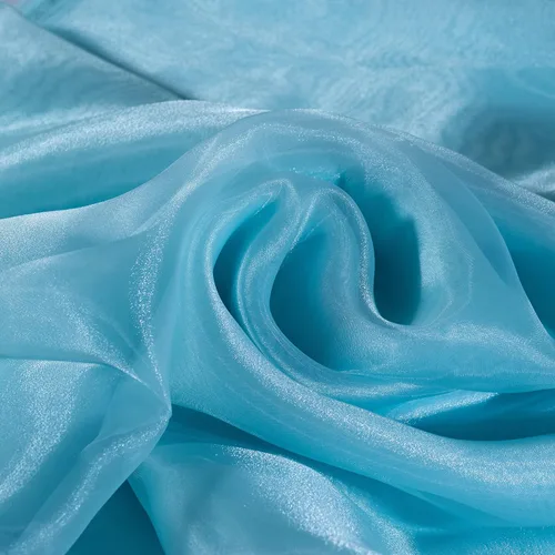 Vista 2 de Fynite Tela de organza rosa bebé por yarda 1 yarda de largo 44" de ancho Organza sedoso nupcial para vestido de novia DIY, manualidades