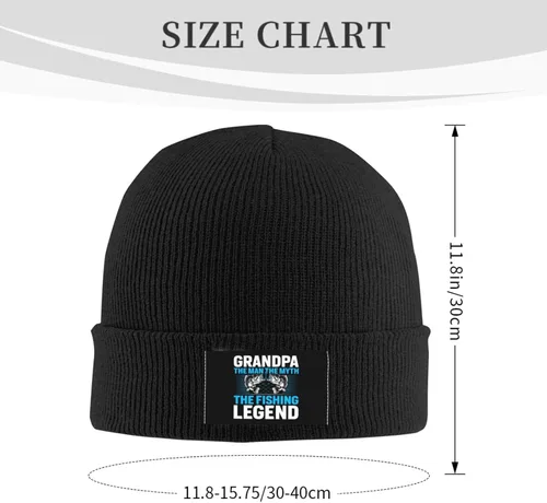 Vista 3 de LIFANGMI Grandpa The Man The Myth The Fishing Legend Beanie Hat for Men Women Soft Cozy Skull Cap Winter Warm Knit Hats