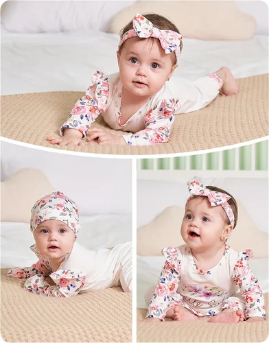 Vista 2 de Mono de manga larga con estampado floral para bebé o niña