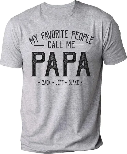 Vista 2 de Camisa personalizada para el abuelo y papá, camiseta personalizada con nombre de papá y nietos, regalos de Navidad para el Día del Padre, abuelo