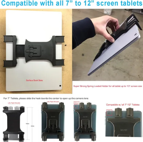 Vista 4 de Soporte para micrófono de micrófono de 4 vías de ajuste de aleación de aluminio, soporte para tableta, soporte para iPad Pro Air Mini Galaxy Tab