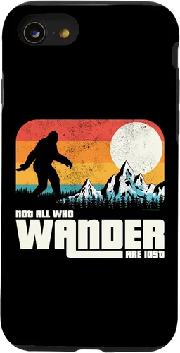 Vista 13 de Funda para iPhone 14 Retro Not All Who Wander Are Lost Sasquatch Yeti Bigfoot