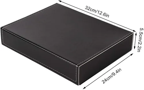 Vista 9 de Organizador de 8 rejillas de almacenamiento de joyas de lentes de sol para anillos, aretes, caja organizadora de gafas de cuero para coleccionista