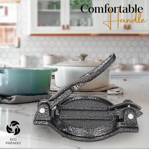 Vista 3 de Alpine Cuisine Prensa Gordita de hierro fundido de 5 pulgadas, fabricante de Gordita duradero adecuado para harina, chapattis, roti y prensa