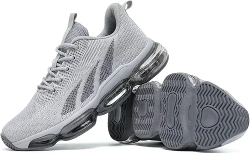 Vista 6 de Pozvnn Zapatillas de correr para hombre con cojín de aire, zapatillas de deporte de moda, informales, tenis, caminar, atléticos, zapatillas