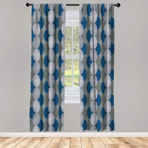 Vista 22 de Lunarable Cortinas con estampado de madera, madera natural rústica con rayas, patrón abstracto ovalado, tema de carpintería, tratamientos