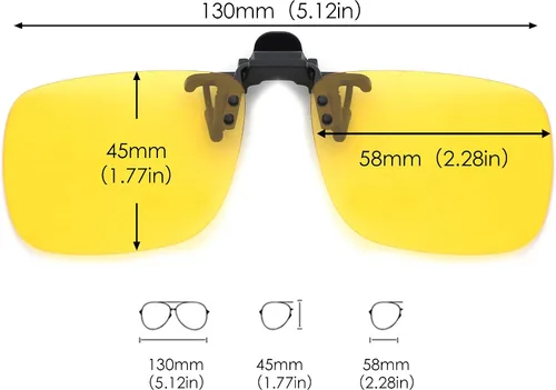 Vista 6 de JM Lentes de sol polarizados con clip sin marco para lentes graduados
