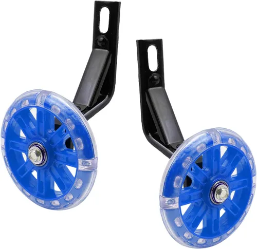 Vista 15 de Par de ruedas auxiliares de bicicleta para niños, accesorios para bicicletas de 12 "14" 16", ruedas de entrenamiento flash