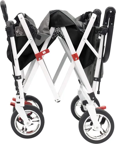 Vista 3 de Creative Outdoor Push Pull - Carro plegable para carga Playa Parque Jardín Deportes y Camping Negro con dosel